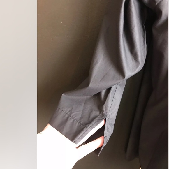 HARSHMAN Anthropologie Farah Popover Blouse Shirt Top Black Asymmetrical VNeck - Picture 5 of 13